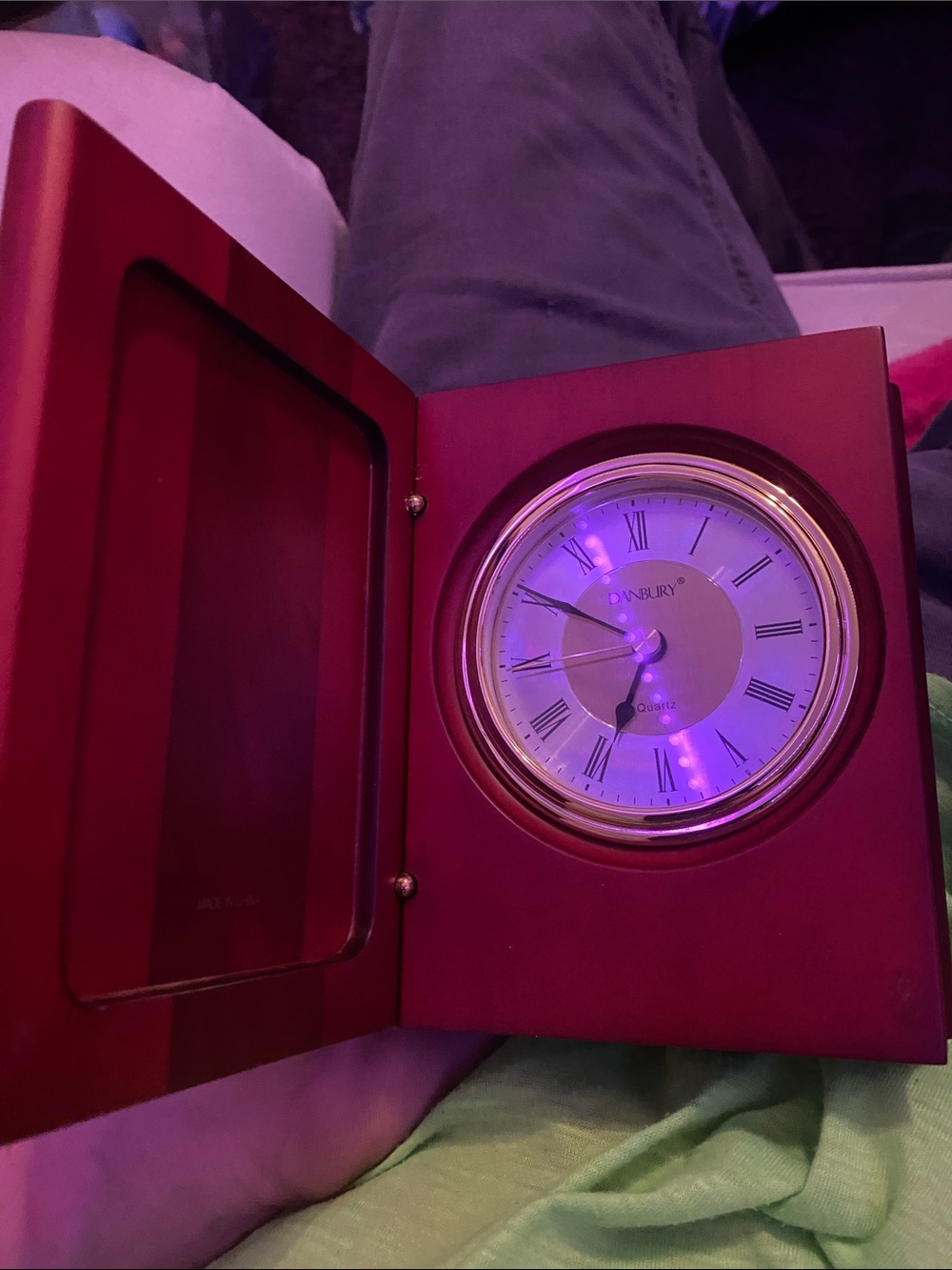 Things Remembered Red Hinged Mantel Clock